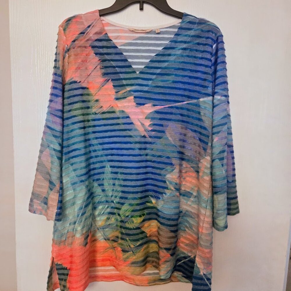 Soft Surroundings floral tunic ombré colors Size XL